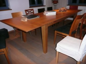 Tisch Birne 200 x 80 mit 2 Ansteckplatten (je 80 cm)